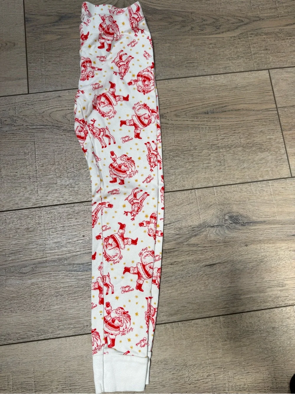 Old Navy White and Red Santa Reindeer Kids Pajama Set